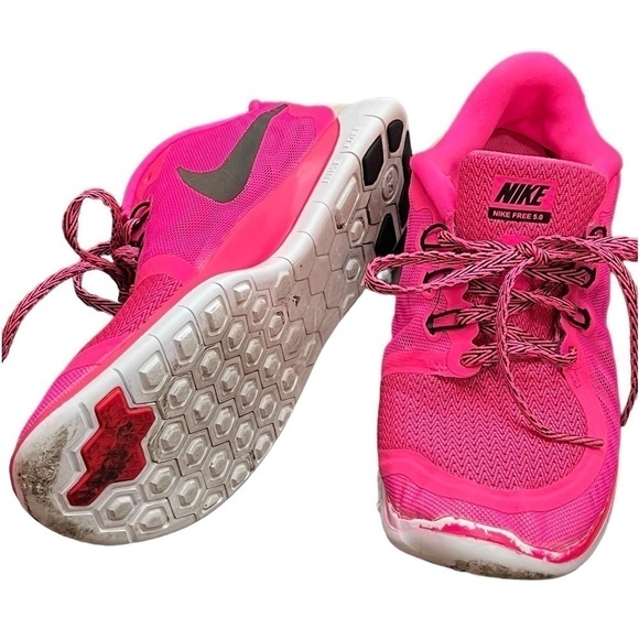 Nike Free 5.0 (GS) Pink/White/Black 6Y - Picture 2 of 4